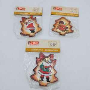 Vintage Woolworth Wooden Double-Sided Ornaments Embossed Musical 3 Inch